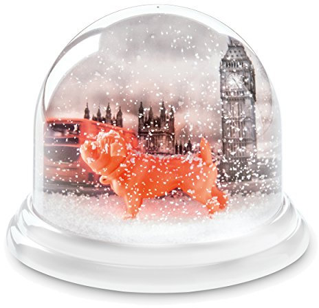 Koziol Maxi Traumkugel London, Traum Kugel, Briefbeschwerer, Schneekugel, Weiß / Neon, 6263637