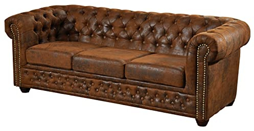 MASSIVMOEBEL24.DE | Sofa Chesterfield Antik Optik Vintage Chesterfield braun