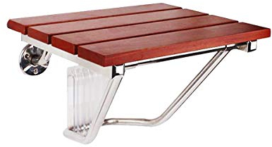 TentHome Duschklappsitz Klappbarer Duschsitz Wandmontage Klappsitz Bad Dusche Badhocker Holz (groß-ca.38 x 33,8 x 29cm)