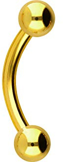 PIERCINGLINE Titan Banane | 2 KUGELN | Gebogener Piercing Stab für Augenbraue Intim Brust Ohr uvm. | Größen & Farbauswahl