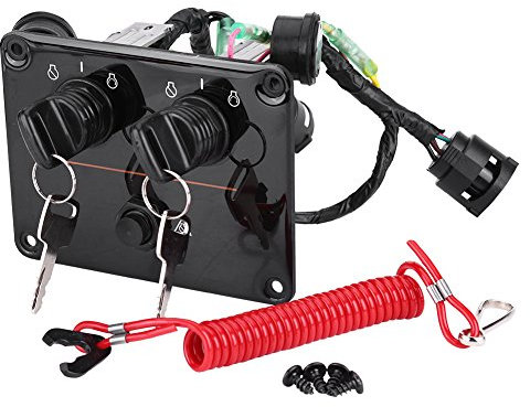 Gruppo interruttori doppia chiave fuoribordo KIMISS a doppio motore per 12V Twin Engine Control Yacht 6K1-82570-08-00
