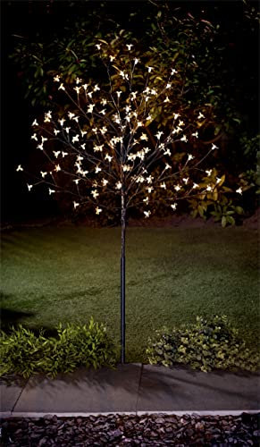 Spot on Dealz® 1.8m Cherry Tree 352 warm white LED Blossom lights with Metal flat Base Christmas Garden ornaments for home Xmas display Decoration Indoor or Outdoor