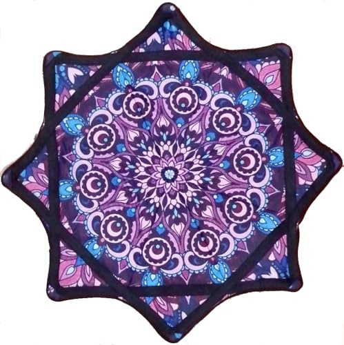 Zeekio Mougee Star – snurrduk – jonglerings- och färdighetsleksak (Flower Power (lila och blå))