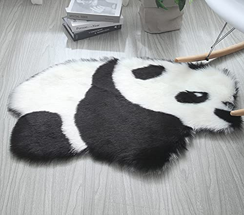 SJH Kids Room Decor Rug Jungle Mat,Fluffy Panda Pattern Rug for Child's Bedoom,Soft Fashion Wild Animal Pattern Rug Washable Anti Slip-Panda