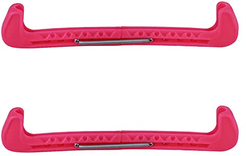 Okuyonic Skate Guard, verstellbare Skate Blade Protektoren Kunststoff Einfach zu montieren für Eiskunstlauf(Rosa)