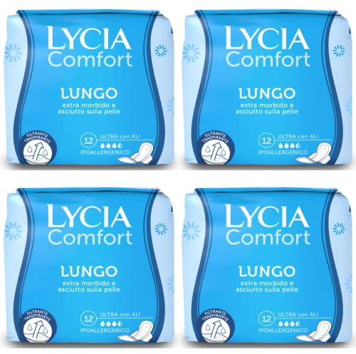 Lycia Assorbenti Ultra Comfort Lungo Con Ali Nuovo Filtrante Dry Soft - Confezione da 4 pz