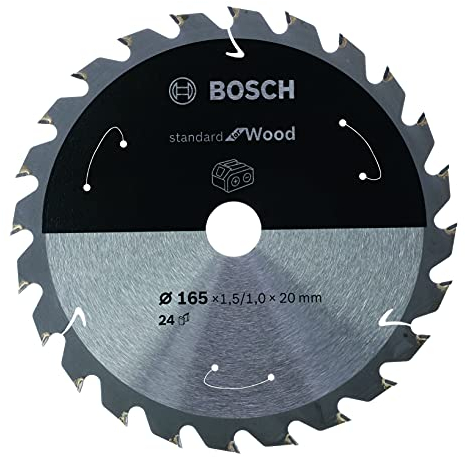 Bosch 1x Kreissägeblatt Standard for Wood (für Holz, Sägeblatt Ø 254 x 30 mm, 24 Zähne, Professional Zubehör Akku Kreissäge)