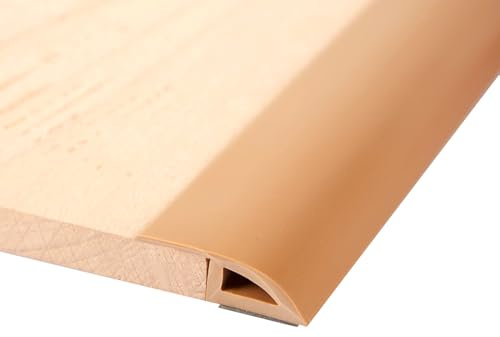 1M Übergangsprofil Selbstklebend PVC Übergangsleiste türschwellen leiste übergangsleiste selbstklebend Abschlussprofil Tür Schwellen höhenausgleichsprofil Höhe zwischen 7-10 mm (Braun)