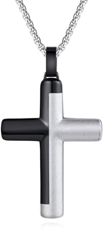GAVU Edelstahl Kreuz Ketten für Herren,Halskette mit Kreuz Anhänger,Schmuck Geschenk für Weihnachten Geburtstags Valentinstag