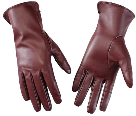 Generisch Damen-Fahrhandschuhe aus Schaffell, mit Touchscreen, Leder, ungefüttert, dünn, modisch, gerade, Motorrad-Reithandschuhe