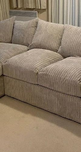 JUMBO CORD SOFA 4 SEATER 3 + 2 SWIVEL ARMCHAIR HIGH BACK AMARA DINO CROSBY AMALFI (BEIGE/MINK, 2 SEATER)