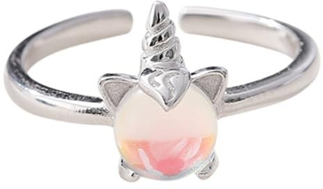 ibasenice Silberringe 1 Stk Silberring Ringe für jugendliche Mädchen Cartoon-Ring Mädchenringe schöner Ring Einhorn-Ring umgeben Geschenk Damen