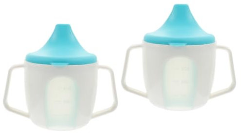 ifundom 2pezzi Bicchiere Antigoccia Per Ragazzo Ragazza Con Manici Ergonomici Design e Trasparente Per Allenamento All Idratazione Copertura Sicura Contro Perdite
