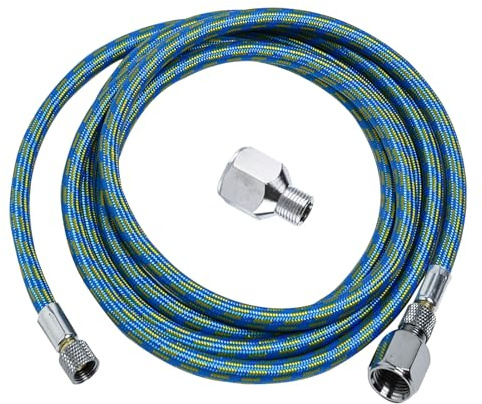 1/8 Airbrush Hose 1.8m 6ft Nylon Braided Kink Resistant with Metal Fittings and Adapter Compatible with Most Airbrushes and Compressors Airbrush Hoses and Fittings