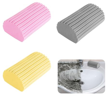 3 Stück Staubs Chwamm Schmutzradierer Putzschwamm SpüLschwamm KüChenschwamm Wiederverwendbar、Multifunktionale FüR Fenster, Jalousien, HeizköRper, Spiegel, Sofas (Grau, Pink, Gelbe)