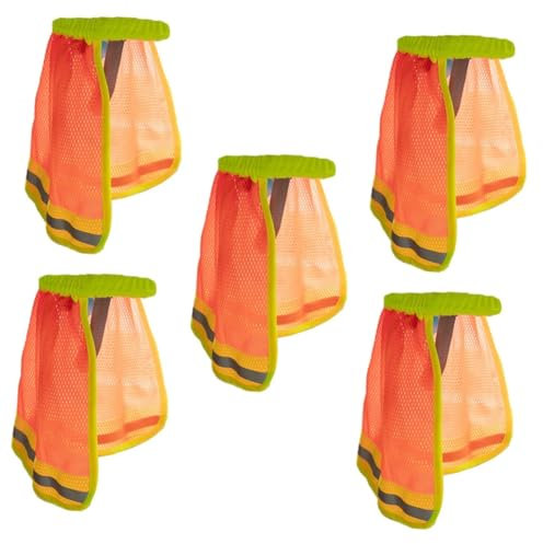 Hoement 5stücke Construction Hat Cover Mit Nackenschutz Faltbare Reflektierende Schutzhülle Für Sicherheitshelme Fluoreszierendes Orange Uv-Schutz Für Bauarbeiter Und