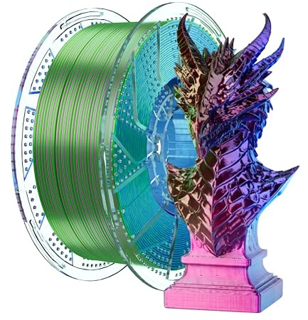 Conjure Seide PLA Filament 1,75 mm Rot-Blau-Grün 1 kg für 3D Drucker | Conjure Seide PLA Filament 1,75 mm Rot-Blau-Grün 1 kg für 3D Drucker