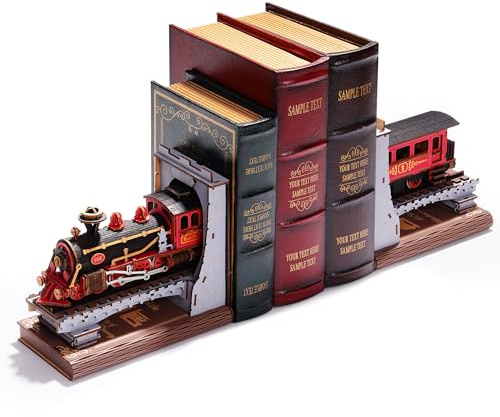 Rolife Book Nook Kit für Erwachsene Bookend DIY Miniature House für Buchstütze Bibliothek Bücherregal Dekoration Century Train 3D Puzzle Buchstützen aus Holz Erwachsene Booknook TGE01