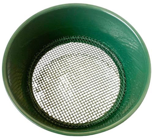 Veesper Soil Sieve for Gardening 1/7'' Mesh Screen Dry Sift Screen 7.9'' Round Garden Sieve Metal Soil Sifter Sand Sifter Pan for Small Gravel, Soil, Sand