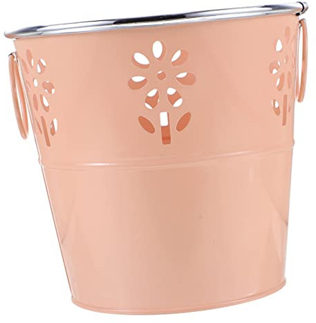 OFFSCH Blumeneimer Aus Eisen Blumentopf Aus Metall Hohler Eimer Für Pflanzen Rustikale Vase Für Blumenarrangements Behälter Für Grünpflanzen Und Trockenpflanzen Für Zuhause Und Bürodekora
