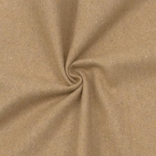 STOFFKONTOR Wollstoff Stoff Winter Basic - Meterware, Farbe Beige - zum Nähen von Mänteln, Jacken, Ponchos, Decken, Homeaccessoires uvm.