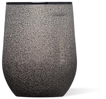 Corkcicle Bicchiere da vino senza stelo, mantiene le bevande fredde per 6 ore, in acciaio inox a triplo isolamento, base antiscivolo, regalo estivo, mantiene le bevande fredde - 350 ml - Ombra