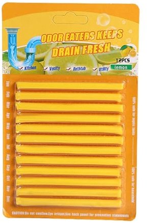 Reinigungs-Stick zur Verderbung – Deo-Abtropfen zur Entwässerungsreinigung, Set mit 12 Stäbchen zur Reinigung des Toilettenabflusses für verstopften Abfluss | Deter