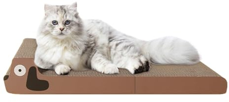 Cardboard Cat Stirrup - Graffietto for Cats - Foldable Furniture Protector with Dog Design for Home, Apartment Bedroom Living Room