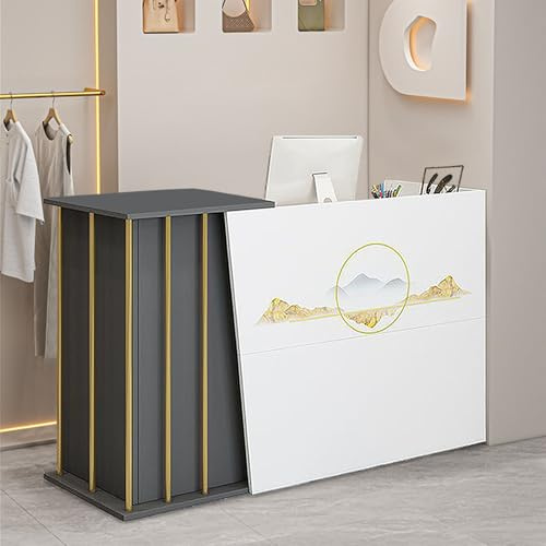 SJMDMZD Comptoir de Réception Moderne, Comptoir d'accueil pour Caisse Debout avec Tiroirs, Comptoir de Magasin Meuble de Bureau pour Supermarché/Hôtel/Hall/Magasin de Vêtements C 100cm