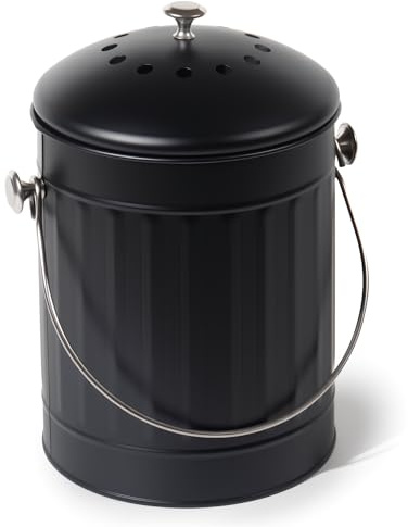 GREELUE Biomülleimer Küche 5,5L mit Deckel & Sieb, Geruchsdicht | Geruchsdicht, Spülmaschinenfest – Bioabfallbehälter für Biomüll