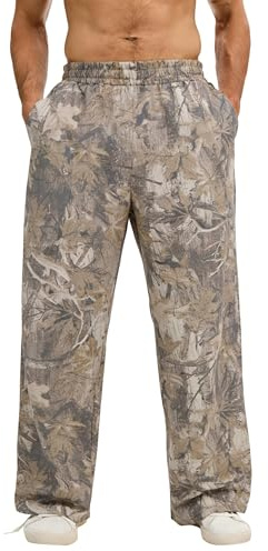 MSBESYOR Mens Baggy Camo Graphic Print Sweatpants Workout Athletic Joggers Pants for Men Wide Leg Hunting Sweat Pant