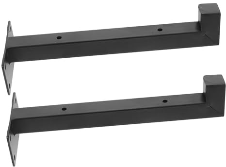 DECOMELODY 2 pièces Support Détagère Flottante Noir Lot de Supports Muraux Robustes Angle Droit pour Étagères Fixation Invisible et Résistante Charge Lourde Adapté Rangement Mural