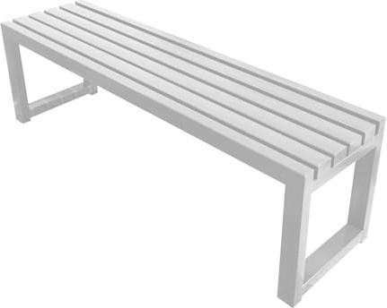 Generisch Gartenbank wetterfest,Bank Metall 2-3 Sitzer,Parkbank Sitzbank 400 kg belastbar,Balkonbank ohne Rückenlehne,Gartenmöbel Bänke für Terrasse,Hof,Park 120x45x40 cm(Weiß,120 cm)