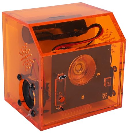 Tbest Lautsprecher Dekorativ 2000mAh Magnetic Fluid Ferrofluid Sound Visualizer Dancing Ferrofluid mit Musikrhythmus für Home Office (ORANGE)
