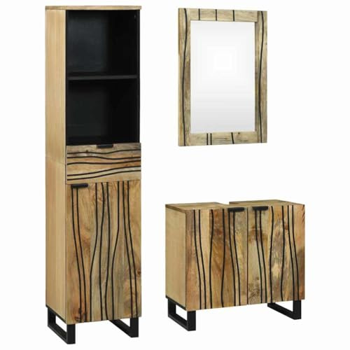 EMYRLXQW Möbelset – badrumsmöbler set – badrumsmöbler med låda 3 st brun 38 x 33 x 160 cm