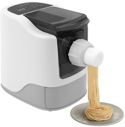 Macchina per pasta elettrica, 260 W, multifunzione per la casa, 13 stampi in acciaio inox per pasta fresca, adatta per famiglie (34,5 x 19,5 x 26 cm)