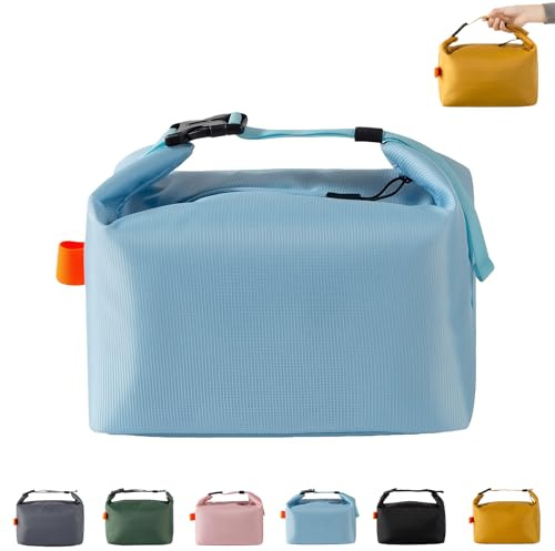 Lunch Bags for Women Men,Blue Reusable Insulated Leakproof Lunch Box Tote Bag,Leak Proof Cooler Bag with Handle Cool Bags for Kids Girls Boys Adults Work School Picnic Travel Beach Lunchboxes