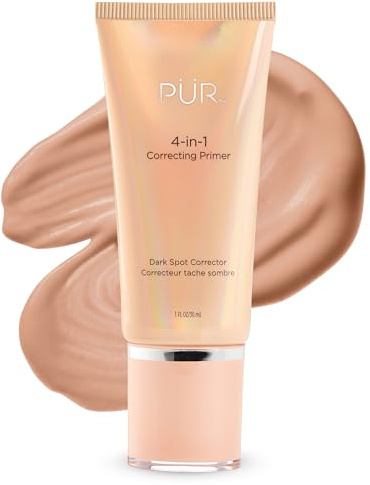 PÜR MINERALS 4-in-1 Correcting Primer, Dark Spot Corrector - Primer for Face Before Makeup - Face Makeup for Women - Hydrating Make Up for Dark Circles, Age Spots, & Freckles - 1 Fl Oz