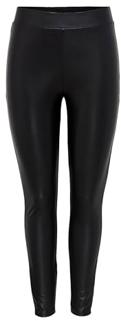 ONLY Dam Onlcool Coated Skinnleggings, Svart, M