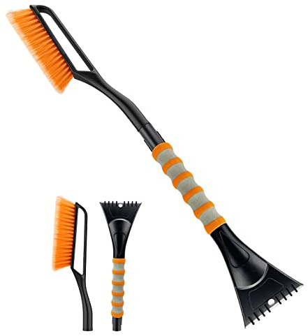 Jsdoin 27”Snow Brush, 2-in-1 Detachable Ice Scraper for Car Windscreen with Ergonomic Foam Grip for Cars & Trucks and SUV Windshield