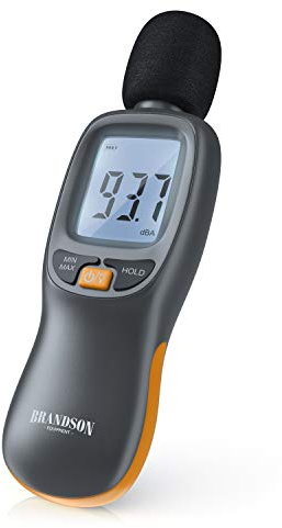 Brandson - Schallpegelmessgerät digital – Lautstärke Messgerät - Schallpegelmesser - digital sound meter - vorab kalibriert - 35 dB(A) bis 130 dB(A) – Windschutz - LCD-Display