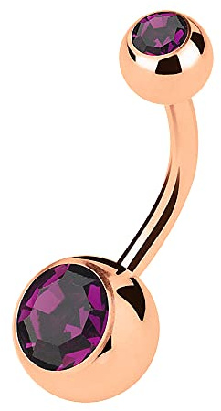 Piercingfaktor Bauchnabel Piercing Rosegold Vergoldet Kristall Kugel