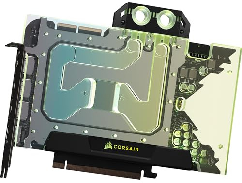Corsair Hydro X Series XG5 RGB 3090 Ti Founders Edition GPU-Wasserkühler – Für NVIDIA GeForce RTX 3090 Ti FE (Vernickelte Kupferkühlplatte, Oberseite mit Sichtfenster) Schwarz