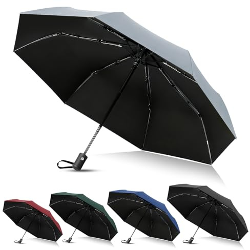 Vicloon Paraguas Plegable Automático con 8 Varillas,Abrir y Cerrar Automático,Secado Rápido 210T Tela y Mango Antideslizante – Resistente al Viento Paraguas para Adultos,Niños