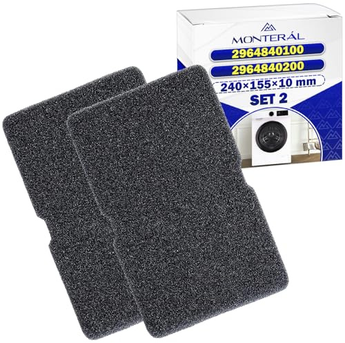 2 Bitar Svampfilter Torktumlare 2964840100 782372445 783372152 för Smeg och Beko Har Storlek 243 x 153 x 12 mm Filter för torktumlare med 10 års garanti - Monteral