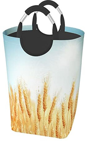Laundry Basket Blue Crop Golden Wheat Field And Sunny Day File Yellow Barley Cereal Bread Laundry Hamper Bag Collapsible Organizer Bin