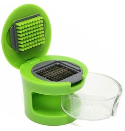 KOMUNJ Acero inoxidable jengibre y ajo exprimidor y cepillador, cortador de ajo, machacador ajos, ajo y jengibre juicer práctico gadgets de cocina