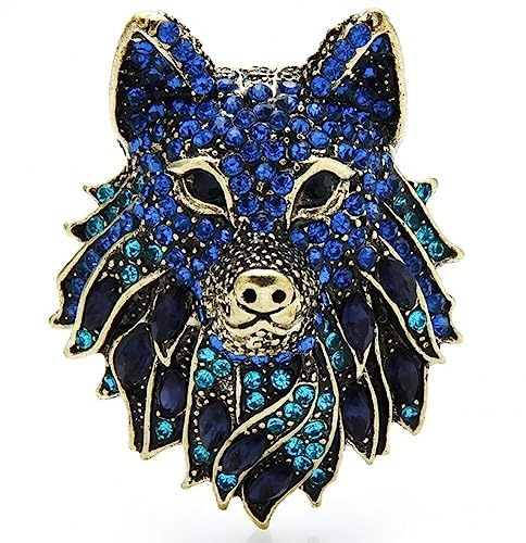 Vintage-brosche Für Damen Und Herren, Funkelnder -wolfskopf, Anstecknadel, Sicherheitsnadel, Punk-anzug-krawattennadel, Schmuck, Geschenke
