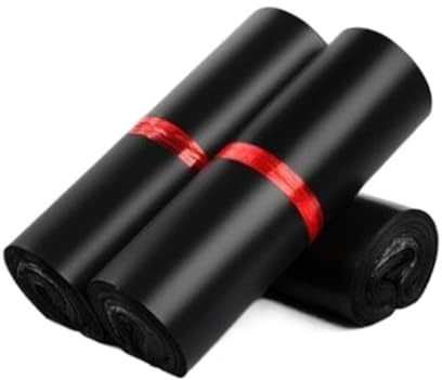 ZGXNYI Verpackungstasche 50 Stück PE Poly Mailer Versandtasche Express Box Kleidung T-Shirt Umschlag Kunststoff Kleid Handschuhe Müll Klebebeutel Versandbeutel(Black,20x35cm)