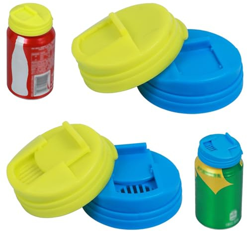 4 Pack Soda Can Lids Drink Can Lids Can Covers Beer Cans Cover Leakproof Cap Press Type Splash Cap for Carbonated Water or Soft Drink